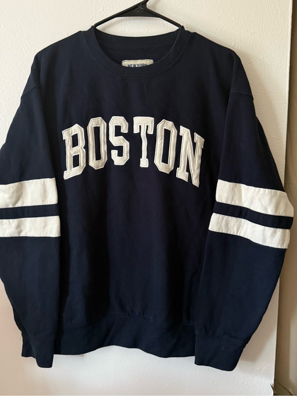 Boston Navy Crewneck Sweatshirt - Classic Collegiate Style